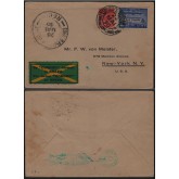 Carta enviada para Nova Iorque, do Rio de Janeiro via Recife
